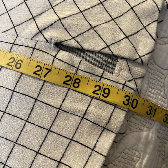 J. Jill White/Black Ponte Windowpane Boat Neckline 3/4 Sleeves Tunic Top size L - Picture 10 of 13